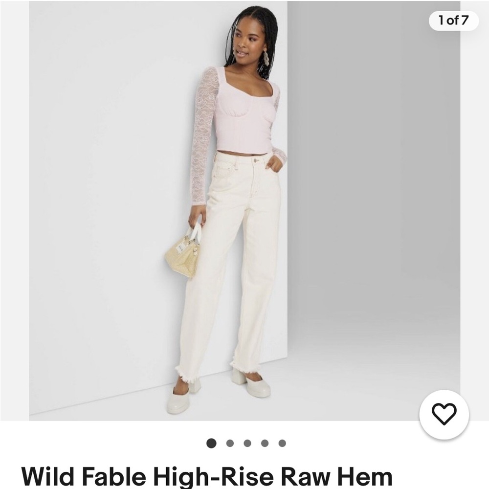 Wild Fable Women's Off-White High-Rise Jeans straight 16/ 32 inch inseam new